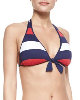Womens Mare Rugby Stripe Reversible Halter Bikini Top   Tommy Bahama   Crimson