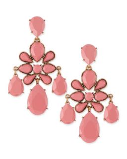Faceted Chandelier Clip On Earrings, Pink   Oscar de la Renta   Pink