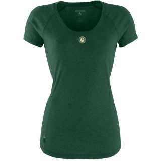 Antigua Oakland As Womens Pep Shirt   Size Large, Dark Pine/heather (ANT AS