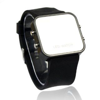 Top Seller Black 2013 Elegant LED Digital Mirror Faceless Watch: W MZ: Watches