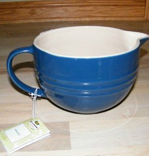 Le Creuset Poterie Stoneware 2 Liter Batter Bowl Mixing Jug, Solid Blue: Patio, Lawn & Garden
