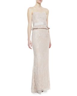 Womens Strapless Lace Gown, Blush   Notte by Marchesa   Blush (8)