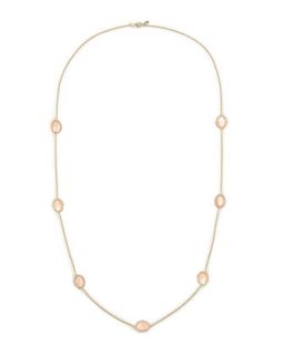 Tivoli Pink Mother of Pearl Station Necklace, 36L   Frederic Sage   Green