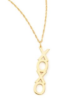 Vertical XO Necklace   Jennifer Zeuner   Gold