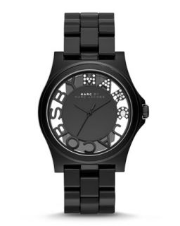 41mm Henry Skeleton Crystal Watch, Black   MARC by Marc Jacobs   Black (41mm )