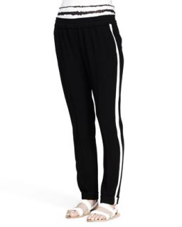 Womens Paul Pull On Track Pants   A.L.C.   Black/White (SMALL)