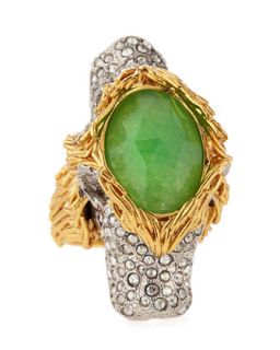 2 Headed Pave Crystal Lion Ring   Alexis Bittar   Green (7)