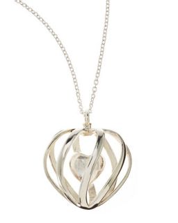 Monogrammed 3 D Printed Sterling Silver Heart Pendant Necklace   Shapeways  