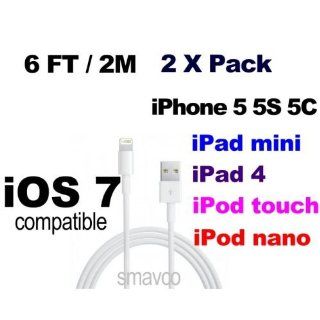 Apple Lightning to USB Cable with 8 Pin Lightning Connector Supplied    Quantity of 4 Cables, Having 6ft / 2m Long   Color (White) for Apple Devices: Ipod Nano 7th: Computers & Accessories