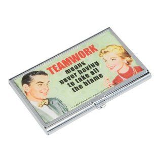 Teamwork means never having to take all the blame Business Card ID Case : Business Card Holders : Office Products