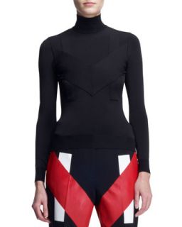 Womens Inlay Jersey Turtleneck   Givenchy   Black (LARGE)