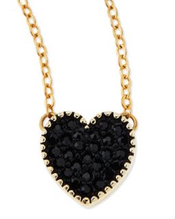 Black Crystal Heart Charm Necklace   Jules Smith   Black