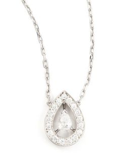 Ava 18k White Gold Pear Diamond Pendant Necklace, 0.53 TCW   Boucheron   White