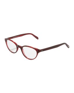 Lilla Thin Cat Eye Fashion Glasses, Red Havana   Oliver Peoples   Red havana