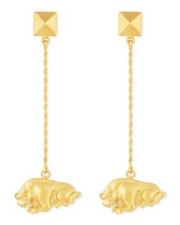 Golden Taurus Zodiac Earrings   Valentino   Gold
