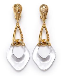 Liquid Link Large Dangle Earrings   Alexis Bittar   Clear (LARGE )