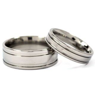 Titanium Rings For Him And Her, Matching Wedding Rings, Titanium Bands: Titanium Wedding Band: Jewelry
