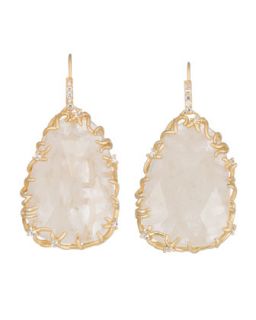 Large Branch Bezel Rock Crystal Drop Earrings   Kendra Scott Luxe   Rock