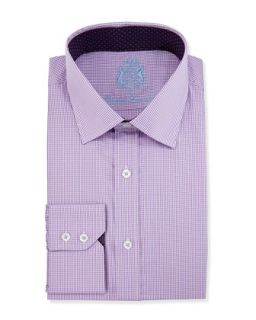 Micro Gingham Check Dress Shirt, Lavender