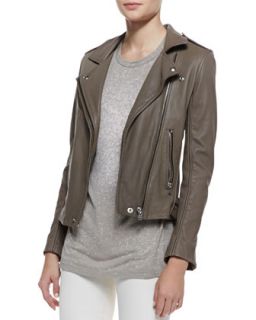 Womens Tara Front Zip Leather Jacket   IRO   Dark brown (40)