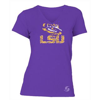 SOFFE Womens LSU Tigers No Sweat V Neck Short Sleeve T Shirt   Size: Small,