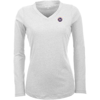 Antigua New York Mets Womens Flip Long Sleeve V neck T Shirt   Size: Small,