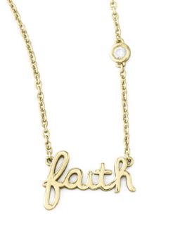 Faith Necklace with Diamond, Golden   SHY by Sydney Evan   Gold