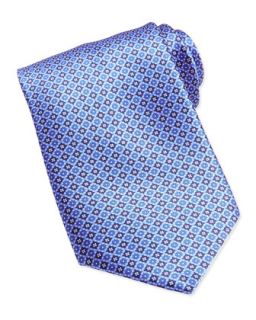 Mens Neat Medallion Pattern Silk Tie, Blue   Stefano Ricci   Blue 2