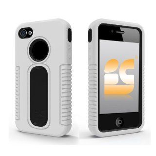 WHITE BLACK DUO SHIELD SOFT RUBBER SKIN HARD CASE COVER FOR APPLE iPHONE 4S 4 4G: Cell Phones & Accessories