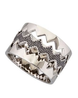 Bear Trap Bangle Set, Gunmetal Pave   Eddie Borgo   Hematite