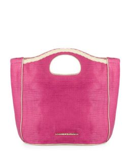 Madison Woven Beachgrass Tote Bag, Flamingo   Elaine Turner