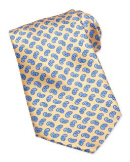 Mens Neat Paisley Pattern Silk Tie, Yellow   Stefano Ricci   Yellow 12