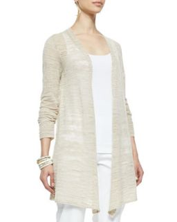 Womens Boucle Stripe Cardigan, Natural, Petite   Eileen Fisher   Natural (PS