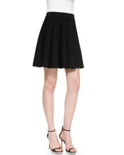 Womens Zoey Box Pleated Skirt, Black   Parker   Black (SMALL)