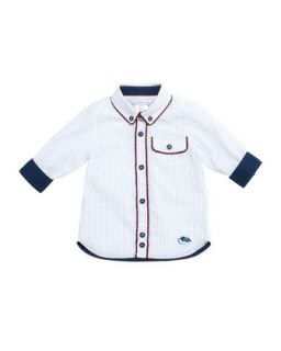 Woven Graph Check Shirt, Blue, 3 18 Months   Little Marc Jacobs   Blue (9M)