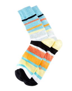 Space Dye Stripes Mens Socks, Teal/Multi   Arthur George by Robert Kardashian  