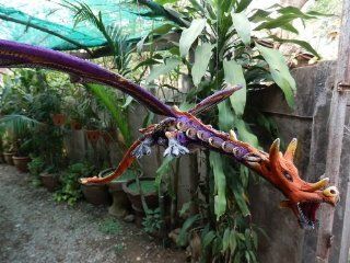 DragoNista 18   20.5 Inches Purple Flying Dragon Sawdust Mobile Invention Natural Handcraft : Other Products : Everything Else