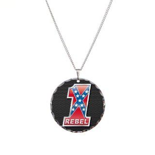 Necklace Circle Charm 1 Confederate Rebel Flag: Artsmith Inc: Jewelry