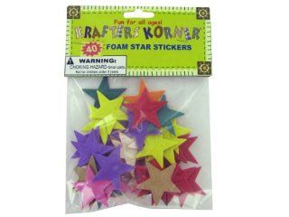 Case of 48 Foam star stickers   Additional Information assorted colors, Colors green, blue, red, purple, orange, pink, Materials adhesive, foam   Home Office Furniture