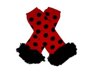 RED & BLACK LADYBUG CHIFFON RUFFLES   Baby Leggings Leg Warmer: Clothing