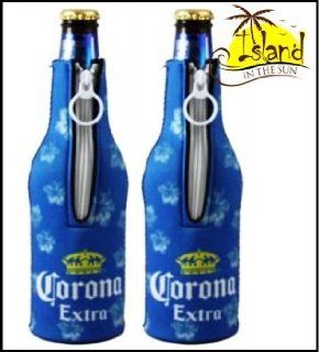 (2) Corona Extra Hibiscus Beer Bottle Koozies Cooler: Sports & Outdoors