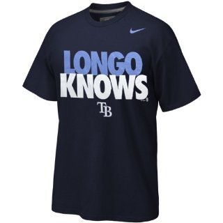 Tampa Bay Rays t shirt  Nike Tampa Bay Rays ''Longo Knows'' T Shirt   Navy Blue  Sports Fan T Shirts  Sports & Outdoors