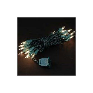 Novelty Lights, Inc. CG20 G CL Commercial Grade Christmas Mini Light Set, Green Wire, Clear, Connectable (Male and Female Plug), 20 Light   String Lights