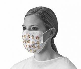 Medline Industries NONBUDDYEL Pediatric Print Procedure Face Mask with Earloops, Polypropylene, Latex, Adult (Pack of 300): Industrial & Scientific