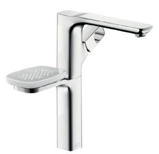 Hansgrohe 11034001 Chrome Axor Urquiola Axor Urquiola Bathroom Faucet Tall with Metal Knob Handle and Soap Dish Less Pop Up Drain 11034   Touch On Bathroom Sink Faucets  