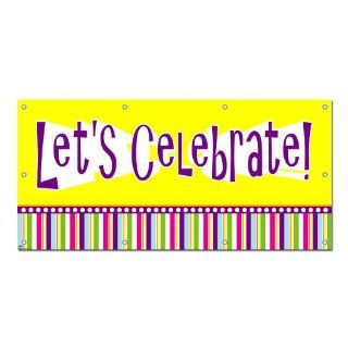Let's Celebrate Girl Colorful   Birthday Retirement Graduation Party Celebration 5'x2' Banner: Health & Personal Care