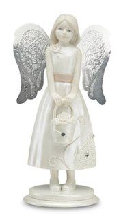 Little Things Mean A Lot Flower Girl Angel Figurine, 4 1/4 Inch Tall   Collectible Figurines