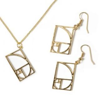 Golden Mean Earrings Necklace Set: Clothing