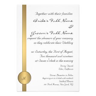 MONOGRAM GOLD WEDDING INVITATION TEMPLATE