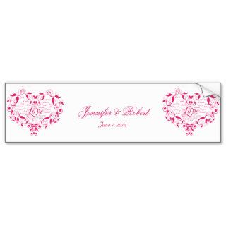Love in Any Language in Hot Pink Wine Label Bumper Sticker
